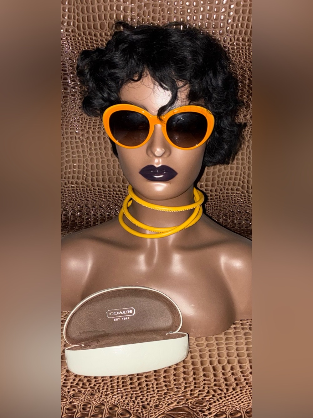 COACH — Retro Yellow Frame Sunglasses (Brand New, With Case)